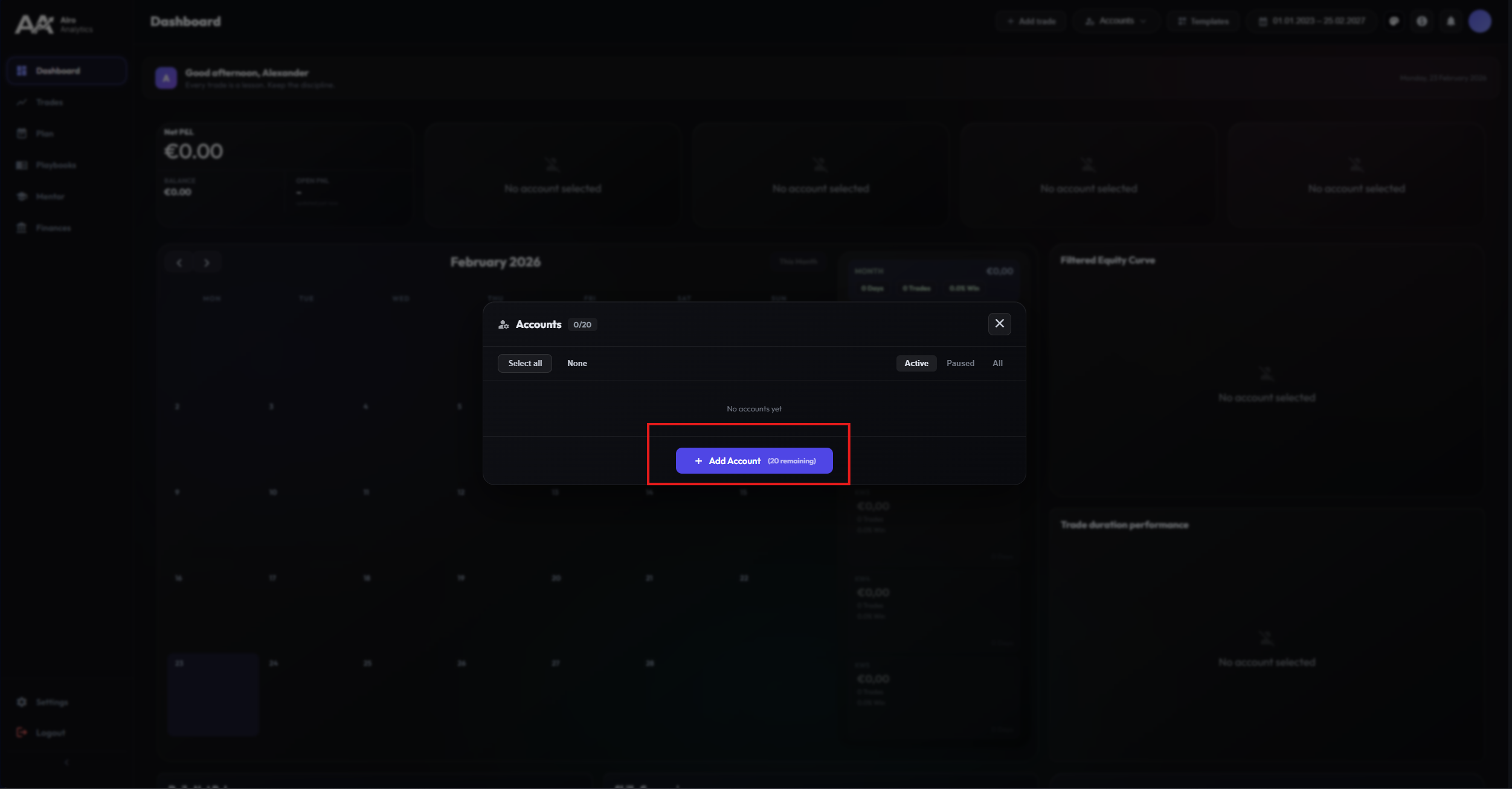 Account Type Selection