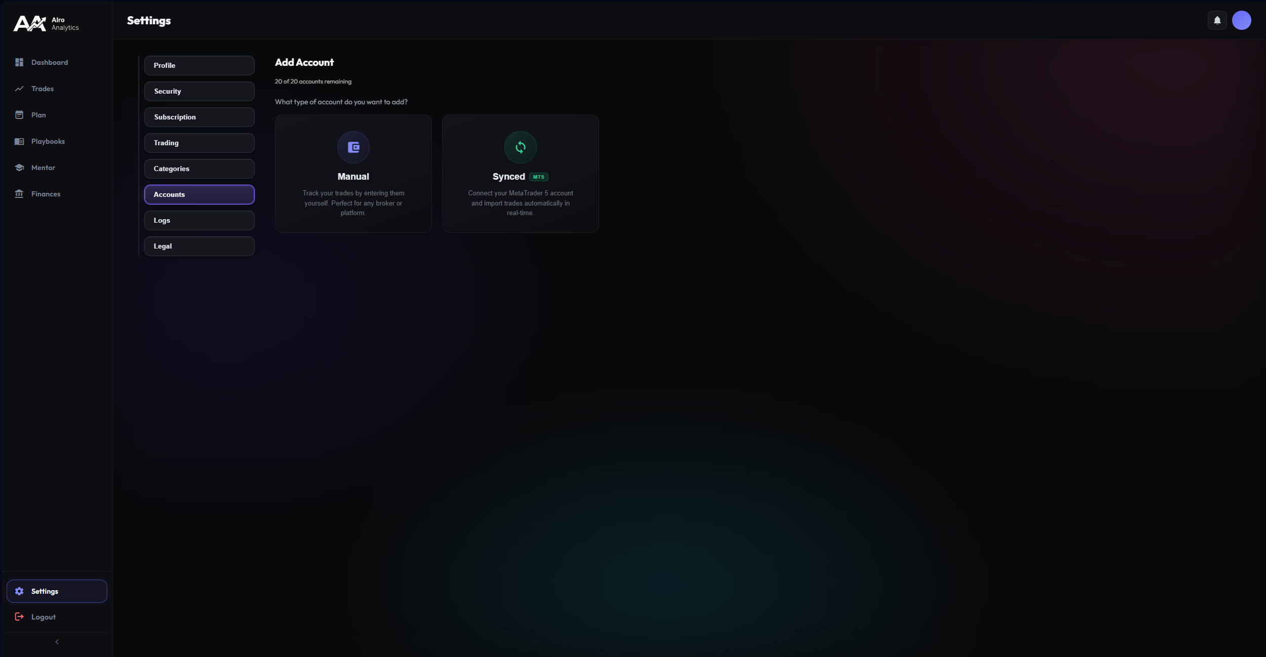 Account Setup