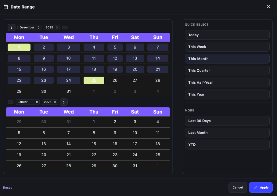 Date Range Picker